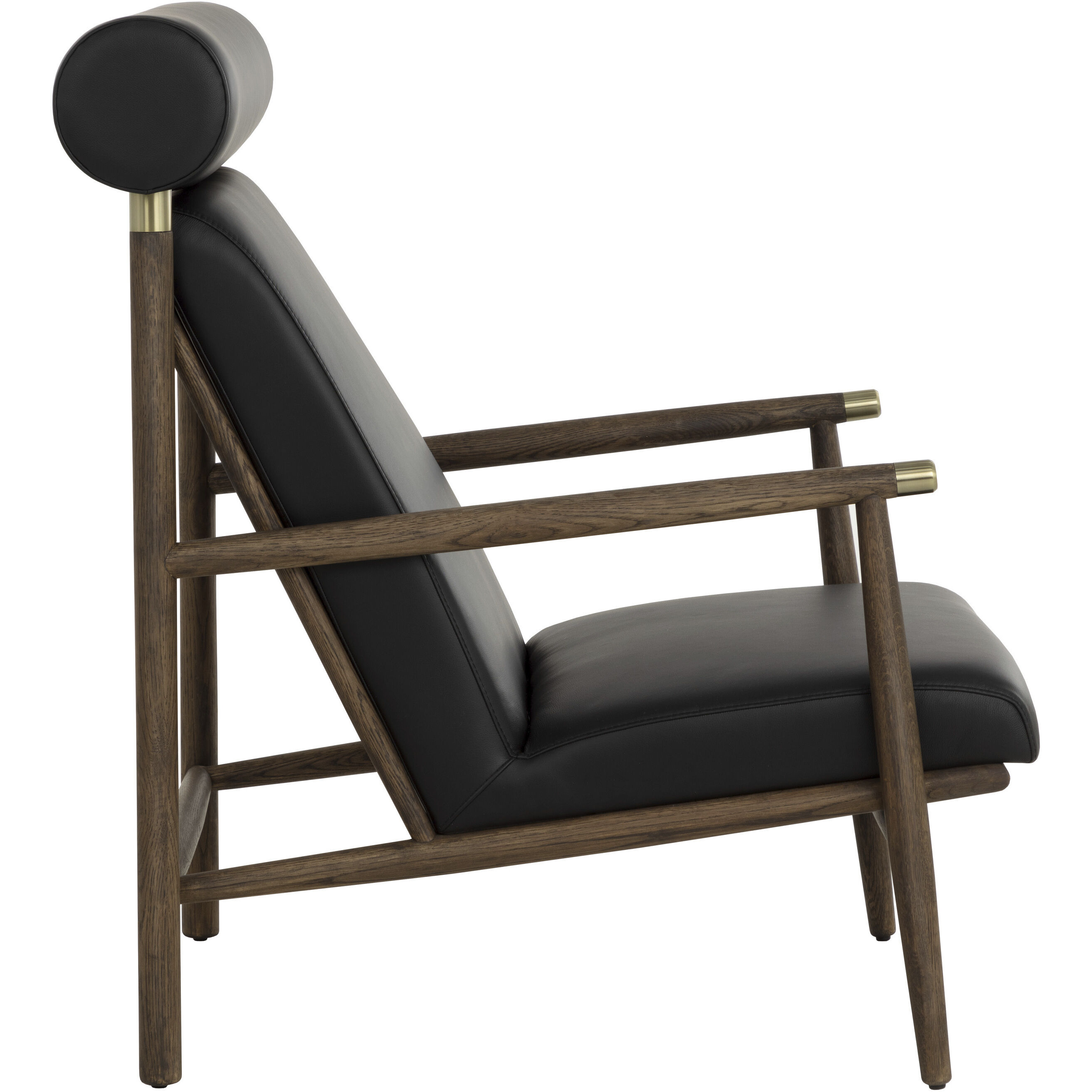 Biko Black Leather Lounge Chair
